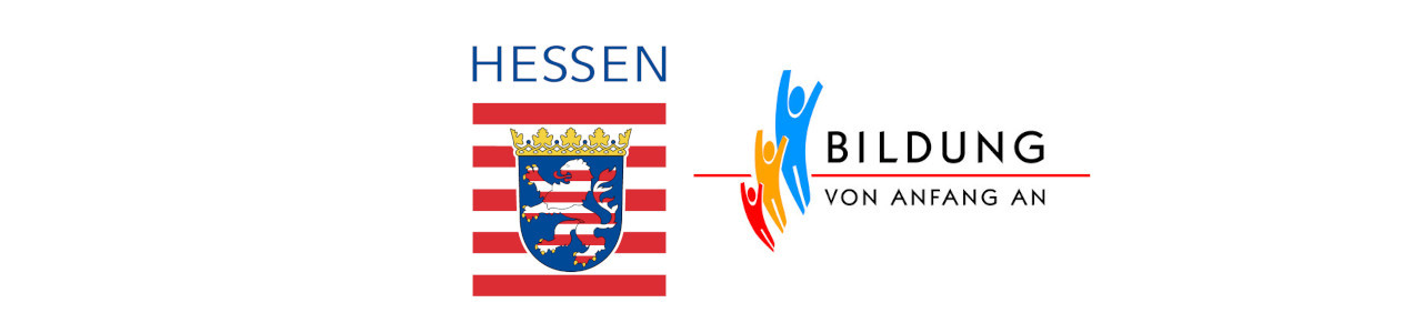 Logo Logo Hessen: Blaues Wappenschild mit einem Löwen auf rotem Hintergrund, überragt von einer goldenen Krone. Darunter der Schriftzug